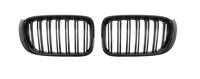Glossy Black Double Line Kidney Grill Set Left 51137367421 & Right 51137367422 Compatible With BMW X3 F25 (2014-2017) Tag No.38