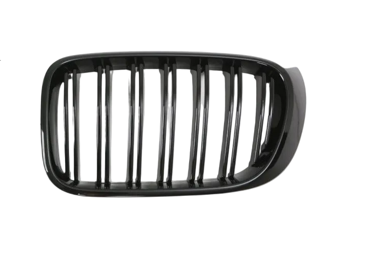 Glossy Black Double Line Kidney Grill Set Left 51137367421 & Right 51137367422 Compatible With BMW X3 F25 (2014-2017) Tag No.38