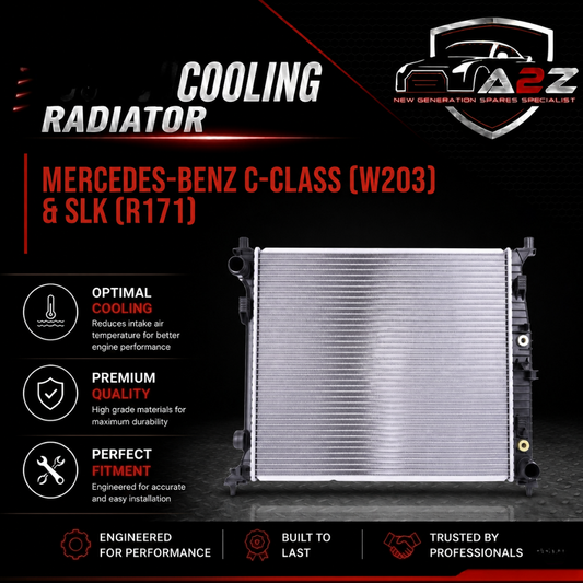 Cooling Radiator A0995001303 A0995004603 Compatible with MERCEDES-BENZ C-CLASS (W203) & SLK (R171)