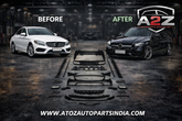A To Z Compatible With Mercedes Benz C Class W205 (2015-2023) Upgrade Convert To C63 Amg Body Kit Bumper Side Skirts Diffuser After Lip Tips CC-5982 (Shipping Cost Not Included In Price)
