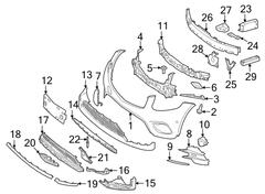 Front Bumper Lower Bracket 2538850304 Compatible With Mercedes-Benz GLC-CLASS W253 (2020-2022) Tag No.991