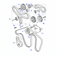 Belt Tensioner C2C22802 Compatible With JAGUAR & XF I (X250) & XF II (X260) &XJ (X351) Tag no : 6