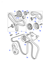 Belt Tensioner C2C22802 Compatible With JAGUAR & XF I (X250) & XF II (X260) &XJ (X351)