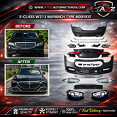 A To Z Compatible With Mercedes Benz E Class W213 (2016-2020) Το W213 Lci 2021+ Maybach Upgrade Facelift Conversion Body Kit Bumper Hood Headlight Taillight CC-6361 (Shipping Cost Not Included In Price)