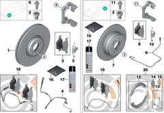 Front Brake Pad Wear Sensor 34356764851 34356792561 Compatible With BMW X1 E84