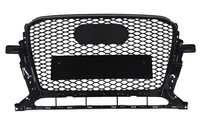 RSQ5 Full Black Honeycomb Show Grill Compatible With Audi Q5 (2013-2017) RSQ5 Black Chrome Tag No.148