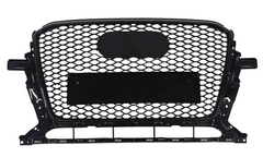 RSQ5 Full Black Honeycomb Show Grill Compatible With Audi Q5 (2013-2017) RSQ5 Black Chrome Tag No.148