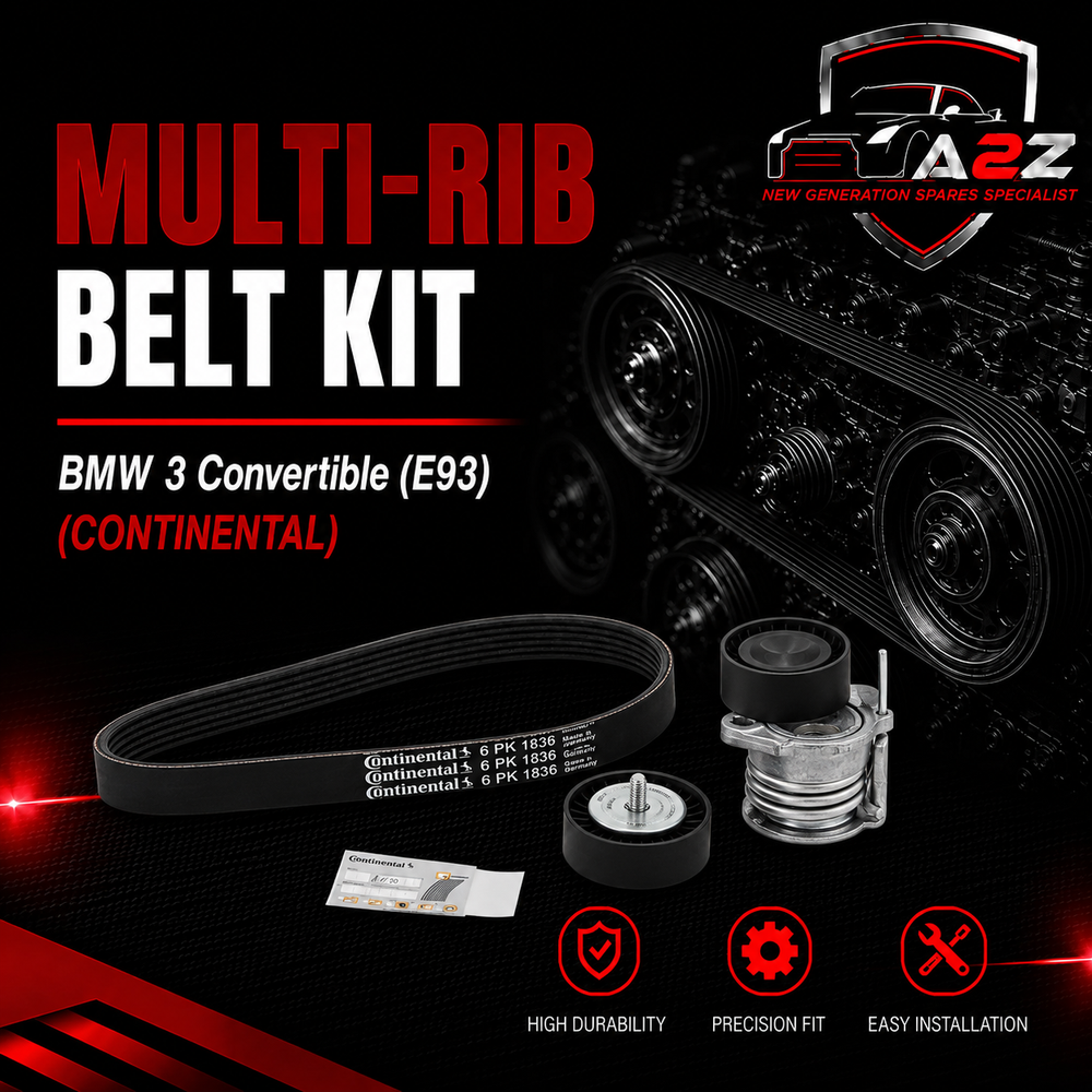Multi Rib Belt Kit 6PK1836K1 11287790450 11288477780 7790450 8477780 Compatible With BMW 3 Convertible (E93) (CONTINENTAL)