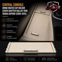 Beige Central Console Drink Water Cup Holder Cover Shutter Roller Trim 3T08625314K1 Compatible With SKODA SUPERB