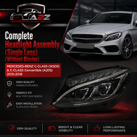 Headlight Headlamp Left A2059067303 & Right A2059067403 A2058203661 (Single Lens) (Without Blaster) Compatible With MERCEDES-BENZ C-CLASS (W205) & C-CLASS Convertible (A205) 2015-2018 Tag No.101