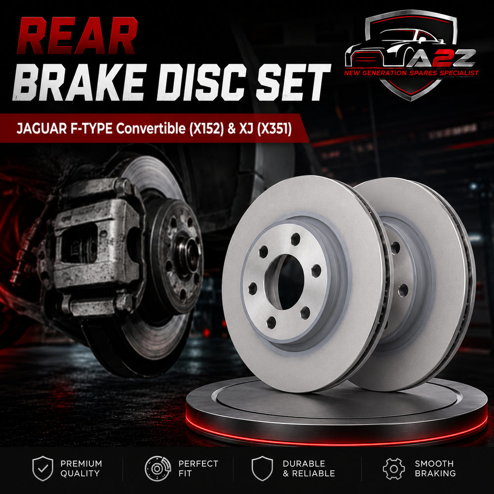 Rear Brake Disc Set C2D27617 T2R5941 Compatible With JAGUAR F-TYPE Convertible (X152) & XJ (X351)