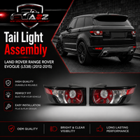 Tail Light Rear Lamp Compatible With LAND ROVER RANGE ROVER EVOQUE (L538) (2012-2015) Tail Light Rear Lamp Left LR074813 LR025147 & Right LR074796 LR025146 Tag-TLR-09