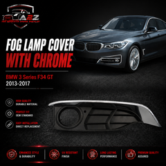 Fog Lamp Cover With Chrome Left 51117293793 & Right 51117293794 Compatible With BMW 3 Series F34 GT 2013-2017 Tag-FC-441