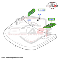 Glossy Black Bonnet Hood Grills Right LR116890 & Left LR116891 Compatible With Land Rover Range Rover Velar - L560 (2017-2024)