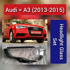 Front Headlight Glass Compatible with Audi A3 2013-2015.