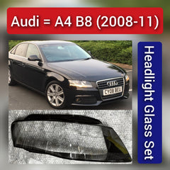Front Headlight Glass Compatible with Audi A4 B8 2008 - 2011.