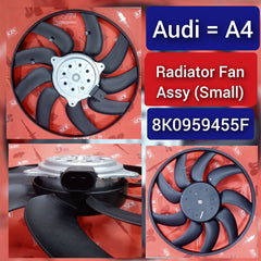 Engine Cooling Fan Motor Fan Assembly (Big) 8K0959455K 8K0959455G 8K0959455F Compatible with AUDI A4 B8 (8K2) | A4 / S4 & A6 C7 (4G2, 4GC) | A6 / S6 & A7 Sportback (4GA, 4GF) | A7 / S7 & Q3 & Q5 (8RB)