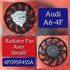 Engine Cooling Fan Motor Fan Assembly (Small) 4F0959455A Compatible With AUDI A6 C6 (4F2) | A6 / S6