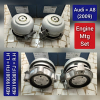 Engine Motor Mount Set Compatible With AUDI A8 2009 Engine Motor Mount Bracket Left 4E0199381FH & Right 4E0199381FJ