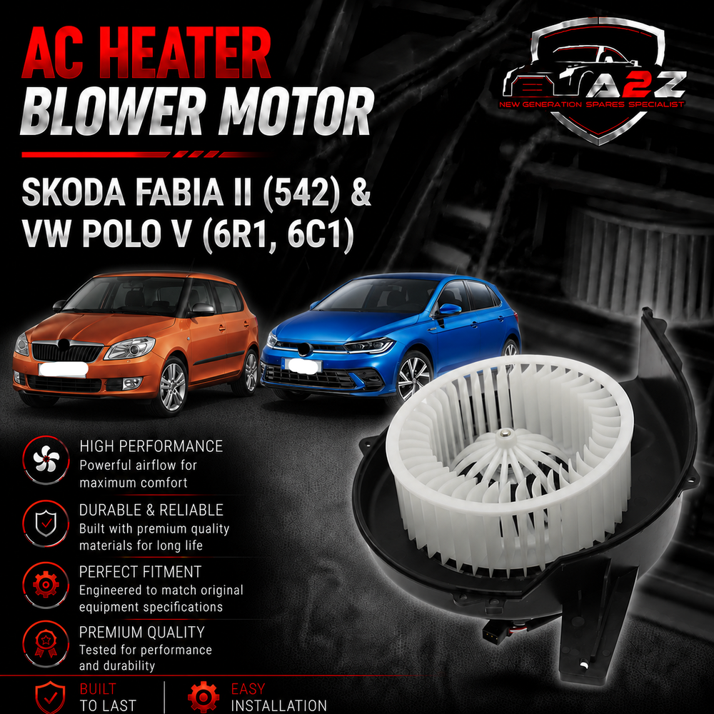 AC Heater Blower Motor 6Q1820015G 6Q182 0015 6Q1820015B 6Q1820015C 6Q1820015E 6Q1820015H Compatible with SKODA FABIA II (542) & VW POLO V (6R1, 6C1) Tag-BM-17