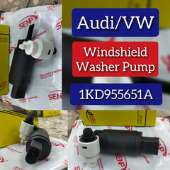 Windshield Wiper Washer Pump Motor Front Steering 1KD955651A Compatible With AUDI A3 A4 A6 A8 Q3 Q5 Q7 & VW POLO V (6R1, 6C1)