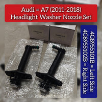 Headlight Washer Nozzle Set Left 4G8955101B 4G8955101 & Right 4G8955102B 4G8955102 Compatible With AUDI A7 Sportback (4GA, 4GF) | A7 / S7 (2011-2018)