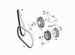 Multi Rib Belt 8PK2035 A0029932996 Compatible With MERCEDES-BENZ M-CLASS (W164) S-CLASS (W221) (CONTINENTAL)