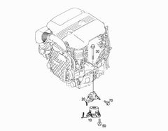 Engine Mount Set With Sensor Compatible With MERCEDES-BENZ GLC X253 Engine Mount Left A2532400700 & Right A2532400800