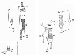 Front Air Suspension Shock Absorber Strut 2213204913 2213203513 2213204613 Compatible With MERCEDES-BENZ S-CLASS (W221, V221)