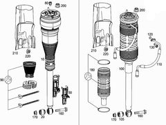 Rear Right Air Suspension Shock Absorber Strut 2223205213 2223207413 Compatible With MERCEDES-BENZ S-CLASS (W222, V222, X222)