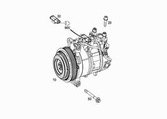 AC Compressor A0008301301 Compatible with MERCEDES-BENZ C-CLASS (W205) & CLS (C257) & E-CLASS (W213) & GLC (X253) (654)