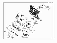 Front Licence Plate Grill 1668801844 Compatible With Mercedes-Benz GLS Class W166 (2016-2019) Tag No.124
