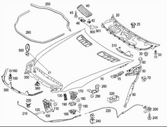 Bonnet Hood Spring Set Left & Right 2218800327 Compatible with MERCEEDES BENZ S-CLASS W221