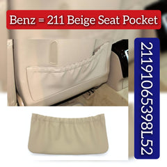 Beige Seat Storage Pocket Cover 21191065398L52 Compatible With Mercedes Benz E CLASS W211 2002-2009