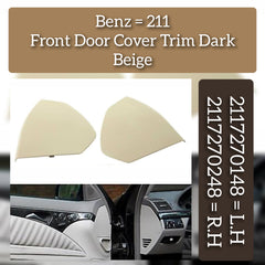 Dark Biege Front Door Trim Panel Cover Set Left 2117270148 Right 2117270248 Compatible With Mercedes & Mercedes Benz E CLASS W211 2002-2009