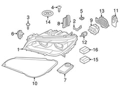 LED LEFT Headlight Driver Module Control Unit 63117339023 Compatible With BMW 7 Series (F01, F02, F03, F04) Tag No.273