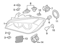 LED Headlight Daytime Running Light Module 63117428792 Compatible With BMW X1 F48 Tag No.226