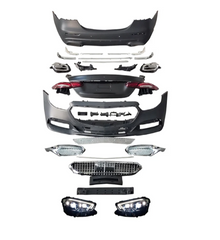 A To Z Compatible With Mercedes Benz E Class W213 (2016-2020) Το W213 Lci 2021+ Maybach Upgrade Facelift Conversion Body Kit Bumper Hood Headlight Taillight CC-6361 (Shipping Cost Not Included In Price)