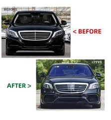 A To Z Compatible With Mercedes Benz S Class W222 (2014-2017) Το W222 Lci 2018+ Lci Amg S63 Upgrade Facelift Conversion Body Kit Bumper Headlight Taillight CC-6367 (Shipping Cost Not Included In Price)