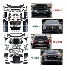 A To Z Compatible With Mercedes Benz S Class W222 (2016-2022) Upgraded Convert Facelift To S Class W223 2023+ Amg S63 Style Body Kit Bumper Headlight Taillight Hood Fender With Door CC-6615 (Shipping Cost Not Included In Price)