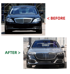 A To Z Compatible With Mercedes Benz S Class W221 (2006-2014) Upgrade Facelift Convert To W223 2024 Lci Maybach Bumper Body Kit Hood Fender Skirts Headlight Taillight Glass With Door 1:1 CC-8553-10 (Shipping Cost Not Included In Price)