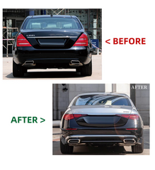 A To Z Compatible With Mercedes Benz S Class W221 (2006-2014) Upgrade Facelift Convert To W223 2024 Lci Maybach Bumper Body Kit Hood Fender Skirts Headlight Taillight Glass With Door 1:1 CC-8553-10 (Shipping Cost Not Included In Price)