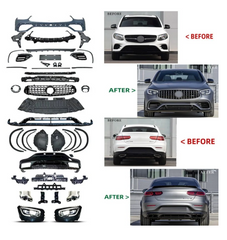A To Z Compatible With Mercedes Benz Glc Coupe W253 X253 C253 (2016-2019) Upgrade Facelift Convert To 2025 Glc63 Coupe Amg Conversion Body Kit Bumper Headlight CC-9797 (Shipping Cost Not Included In Price)