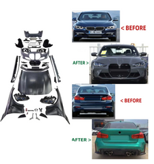 A To Z Compatible With Bmw 3 Series F30 (2012-2018) Upgrade Convert To G80 M3 M4 Narrow Body Kit Bumper Grill Fender Hood Side Skirts Grill Diffuser Exhaust Pipe Tip Headlight CC-9799 (Shipping Cost Not Included In Price)