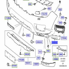 Silver Fog Lamp Chrome Right LR045048 & Left LR045049 Compatible With Land Rover Range Rover Sport - L494 (2014-2017) Tag No.614 (2014-2017)
