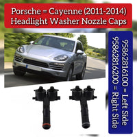 Headight Wassher Nozzle Cap Set Left 95862816100 & Right 95862816200 Compatible With Porsche Cayenne (2011-2014)