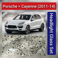 Front Headlight Glass Compatible with Porsche Cayenne (2011-2014) .
