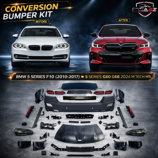 A To Z Compatible With BMW 5 Series F10 (2010-2017) Upgrade Facelift Convert To 5 Series G60 G68 2024 M Tech M5 Body Kit Headlight Taillight Hood Bumper Glass Fender CC-5650 (Shipping Cost Not Included In Price)
