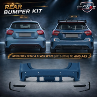 Rear Bumper Kit Compatible With Mercedes Benz A Class W176 (2012-2016) Upgrade To Mercedes Benz AMG A45 (Shipping Cost Not Included In Price)