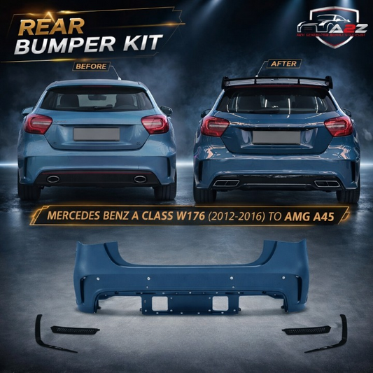 A To Z Compatible With Mercedes Benz A Class W176 (2012-2016) Rear Bumper Upgrade Convert To Amg amg45 Bumper Body Kit GC W176-007 CC-9460 (Shipping Cost Not Included In Price)